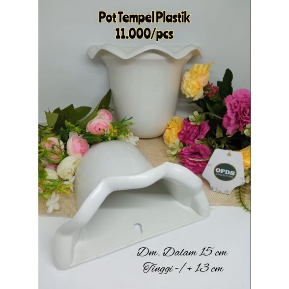 Pot Tempel Dinding Bahan Plastik Pot Gelombang Pot Ombak Pot Dinding