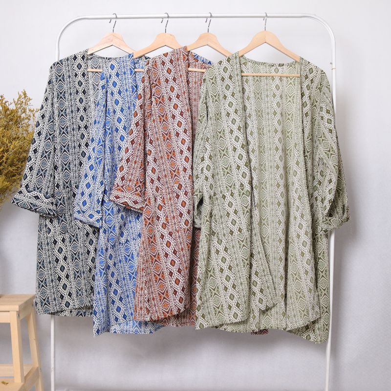 OUTER WANITA KEKINIAN PANJANG JUMBO KOREA OVERSIZE MOTIF