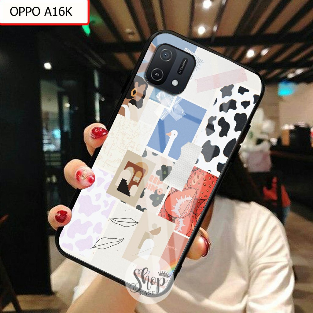Softcase Glass Oppo A16K A16E  - Case Oppo A16K A16E - Case Lucu - case Oppo A16K A16E - kesing Oppo