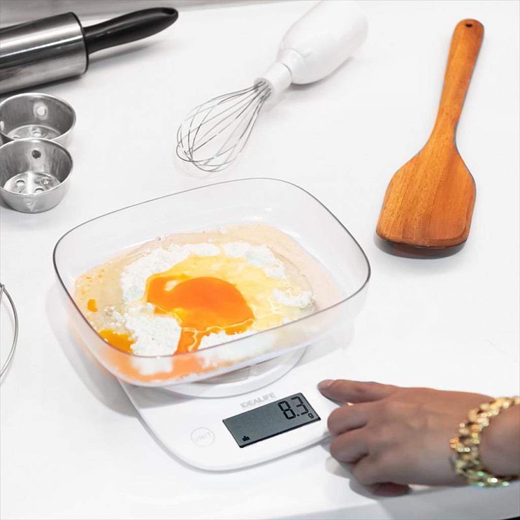 Timbangan Kue Dapur Mangkok Digital Kitchen Scale Idealife Timer + Bowl 5 KG IL-210C