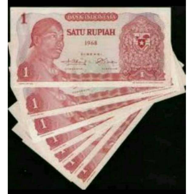 uang 1 rupiah sudirman thn 1968 unc