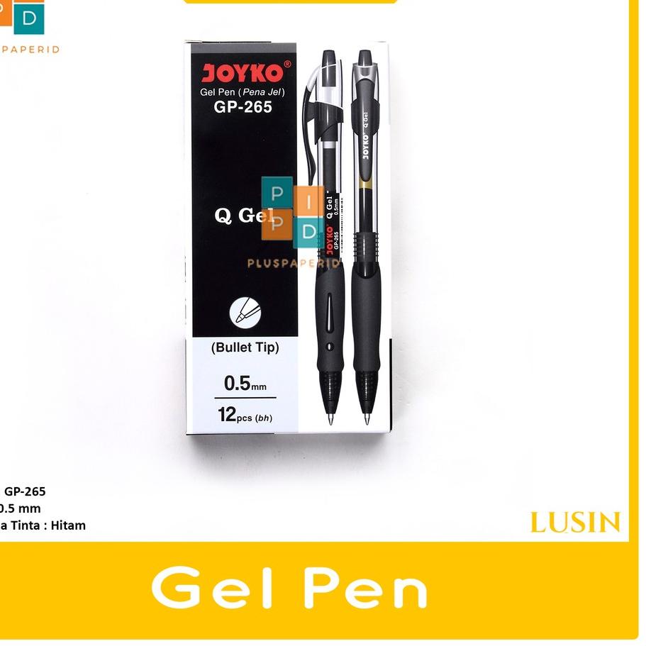 

➦ [ 1 Lusin ] Pulpen Gel Joyko GP-265 Q-Gel 0.5mm / Pulpen Joyko Q-Gel HITAM 0.5 ㅟ
