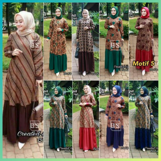 Meisya Style ORI GAMIS BATIK REMPEL  best seller BIG SIZE GAMIS JUMBO SERAGAM by Seno Estu