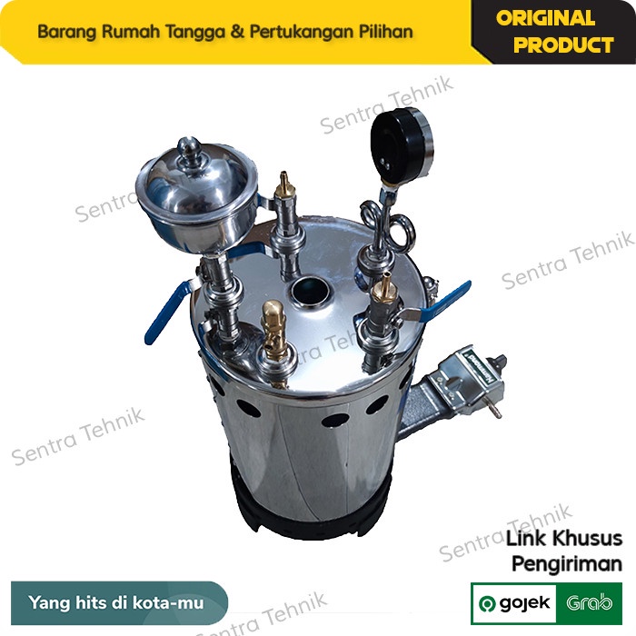 SINATEX Tabung Boiler Setrika Uap Laundry 10 Liter Lengkap Siap Pakai (GojekGrab)