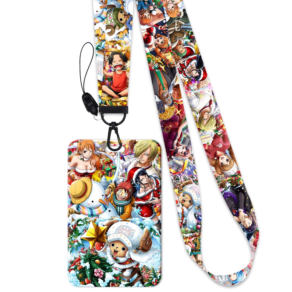 Tali lanyard Motif Anime one Piece Luffy Sauron Untuk Gantungan Kuncihandphonekartu Natal