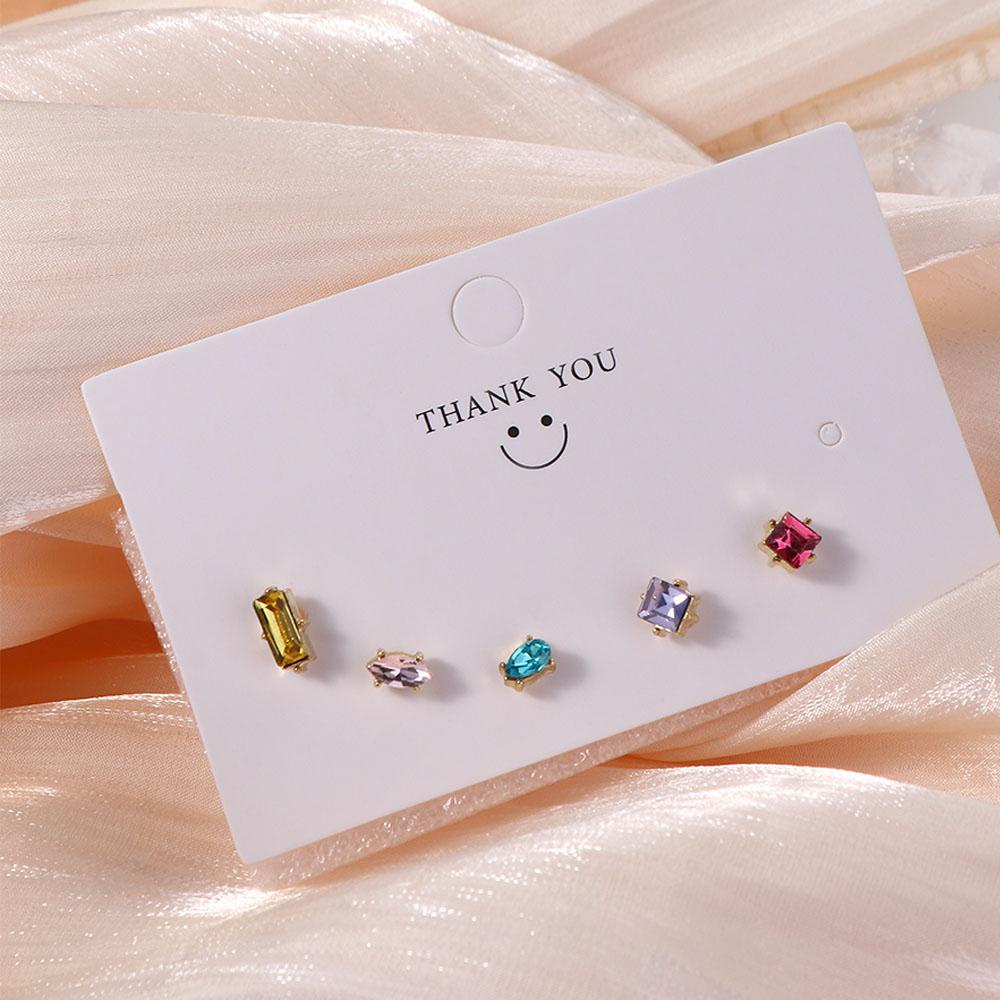 Mxbeauty Wanita Stud Anting Warna-Warni Ins Hypoallergeniic Berlian Imitasi Cantik Kristal Fashion Perhiasan