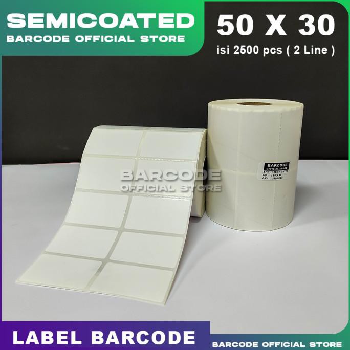 

Silahkan Order] Label Semicoated 50X30Mm 2 Line Gap 2" Perforasi Sticker Semi Coated