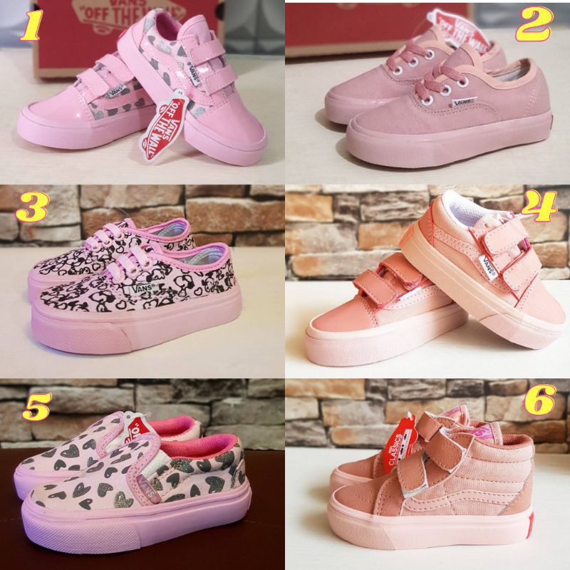 sepatu bayi perempuan vans pink size 17-25