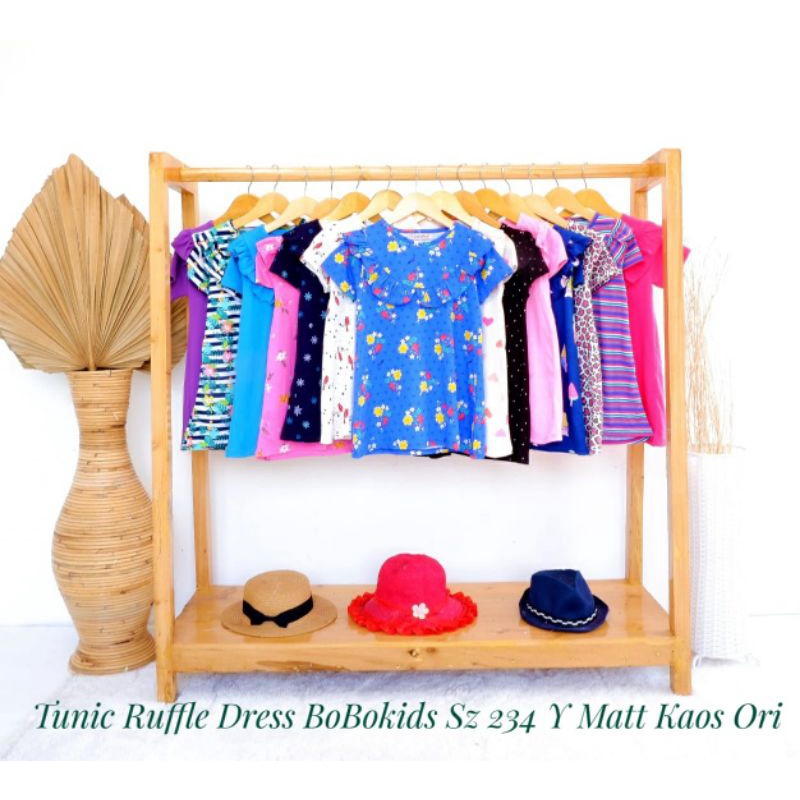 PILIH MOTIF Tunik Ruffle Bobokids Atasan Anak Perempuan Tunic Anak Lucu 2-4 Tahun