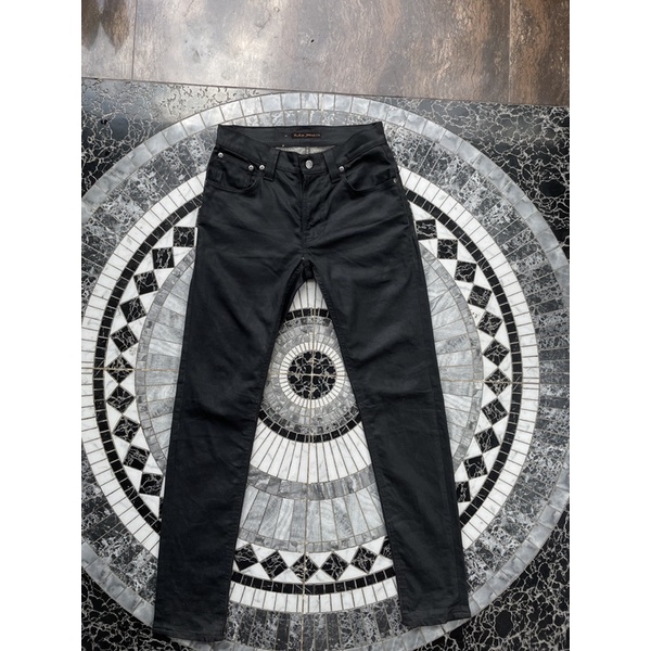 NUDIE JEANS THIN FINN DRY BLACK COATED