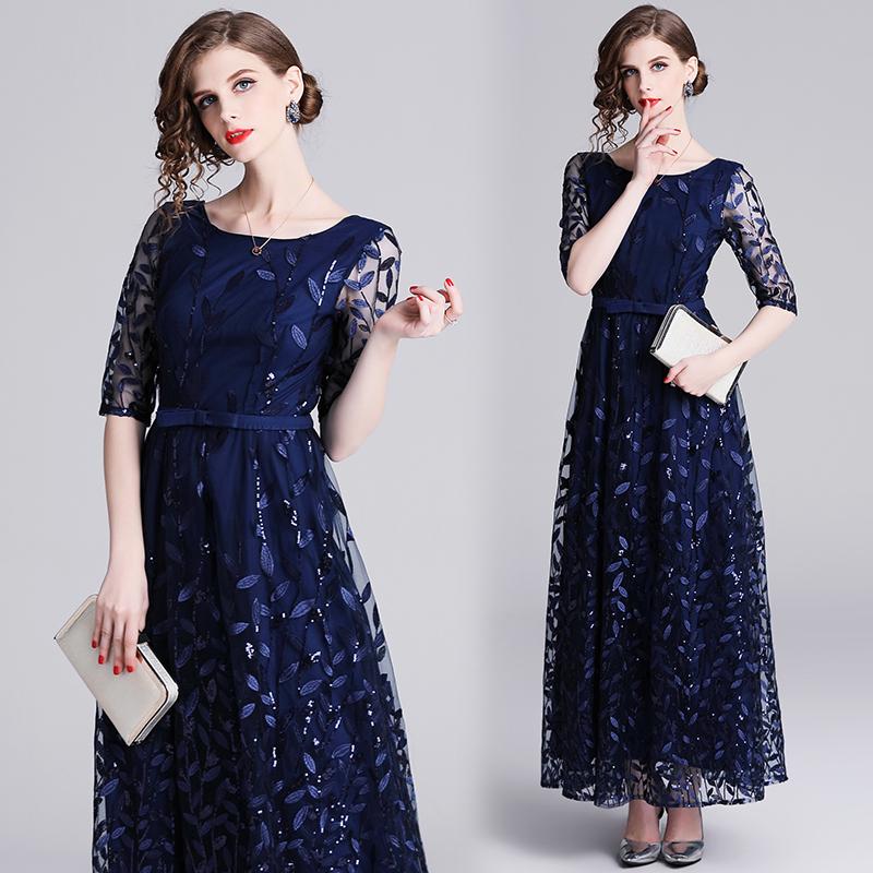 Lace Dress Vintage Motif Bunga untuk Musim Panas Ada 