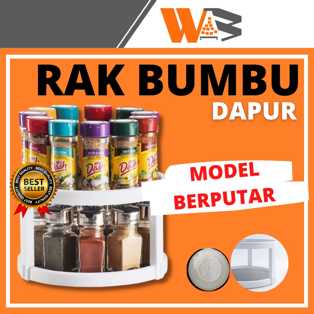 COD Rak Bumbu Dapur 2 Tingkat Rak Susun Serbaguna Plastik Rak Dapur Rotary D42