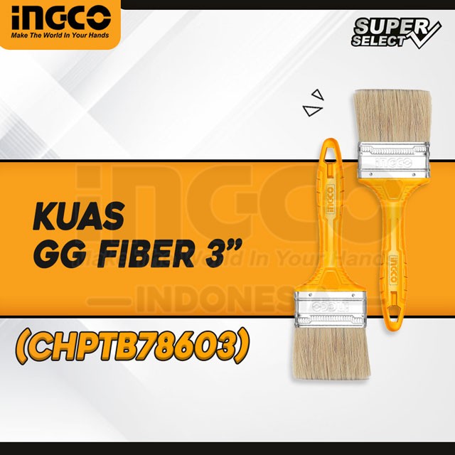 INGCO CHPTB78603 Kuas Cat Gagang Fiber Ukuran 3 Inch 75mm Paint Brush