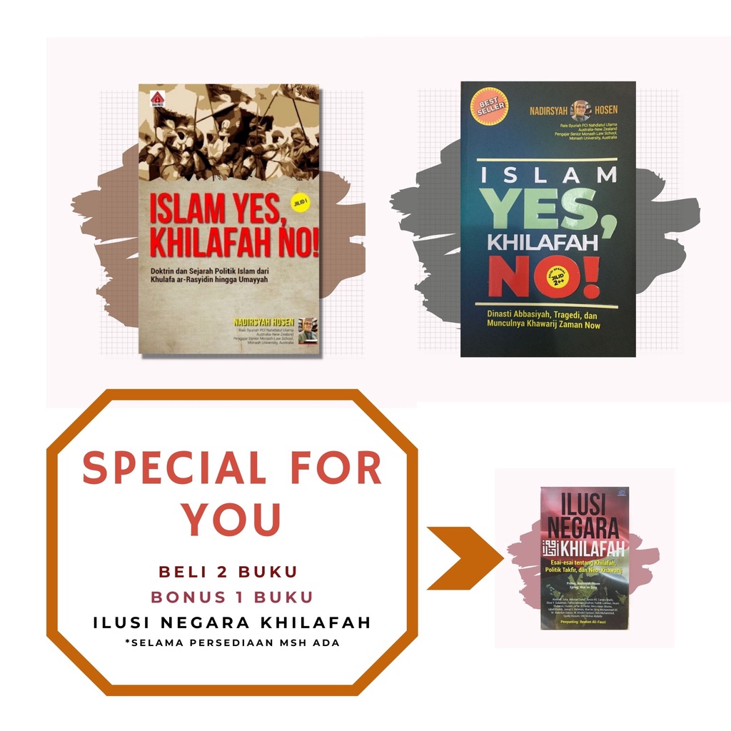 Paket Bundling Buku Original : Islam Yes Khilafah No Jilid 1 & 2++