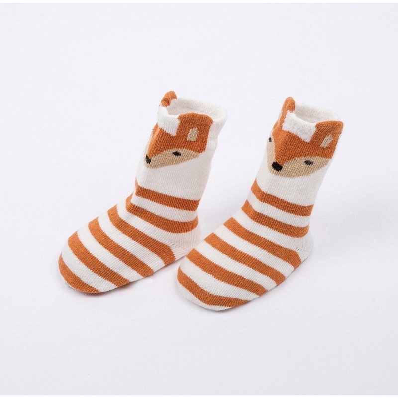 Kaos Kaki Anak Bayi Laki Laki Perempuan Unisex Kaos Kaki Antislip Motif Animal Garis Salur / Baby Socks