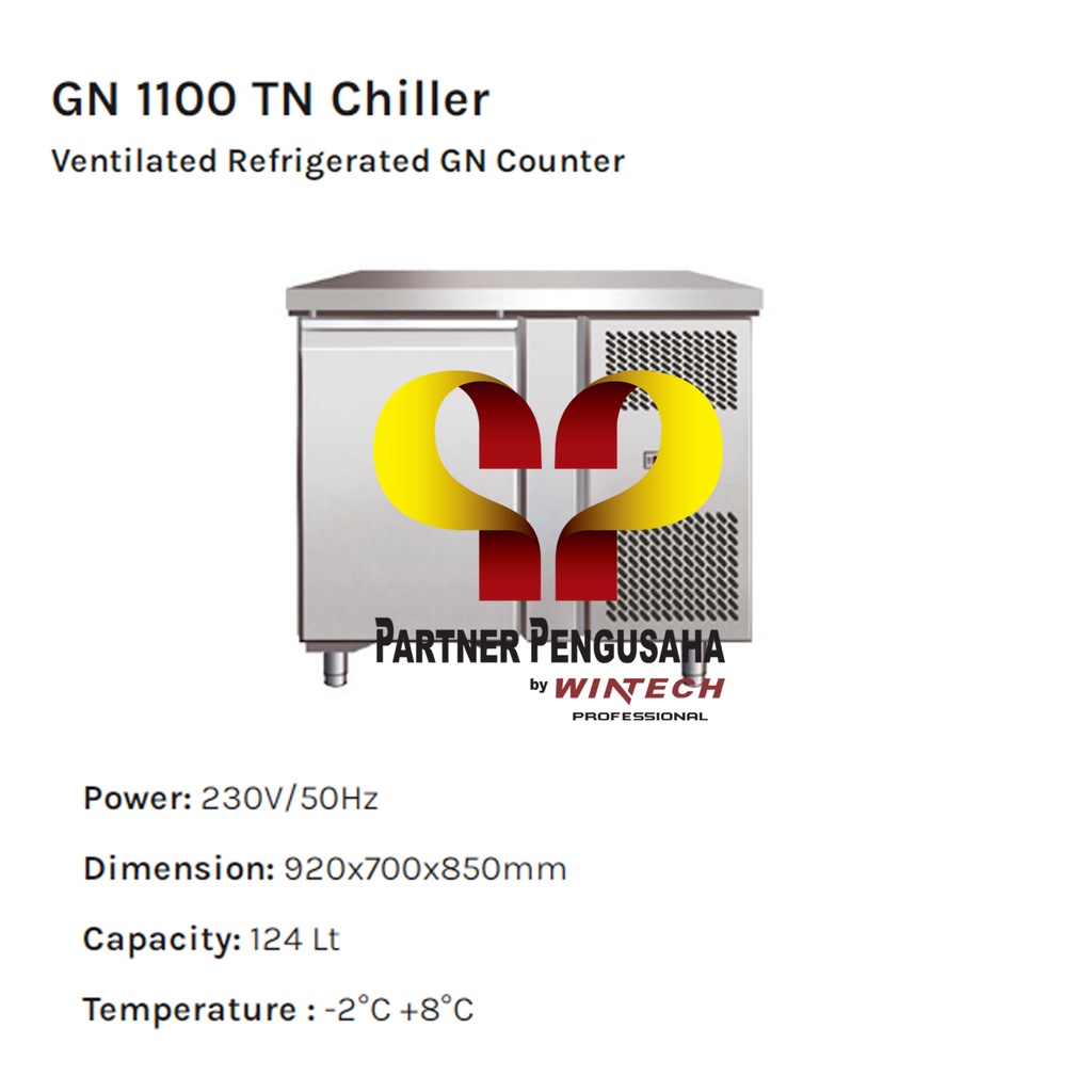 Mastercool GN 1100 TN Under Counter Chiller 1 Satu Pintu Kabinet Meja Pendingin