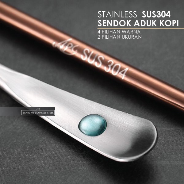 SUS304 Sendok Stainless Tebal Aduk Kopi minuman Elegant Cantik Gold Rosegold Hitam Silver 13cm 22cm