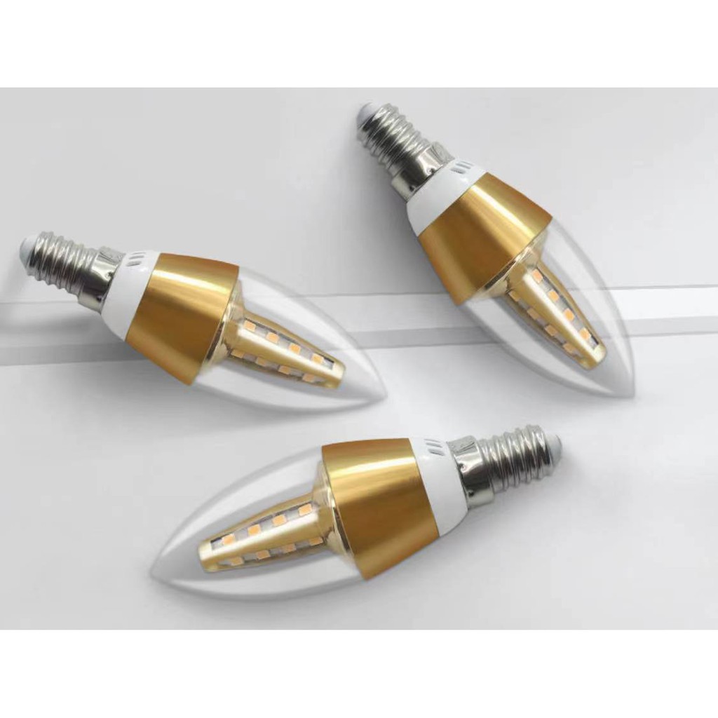 LAMPU CANDEL LED BHM BOHLAM CANDEL LILIN SMD 5WATT E14 E27 PUTIH KUNING