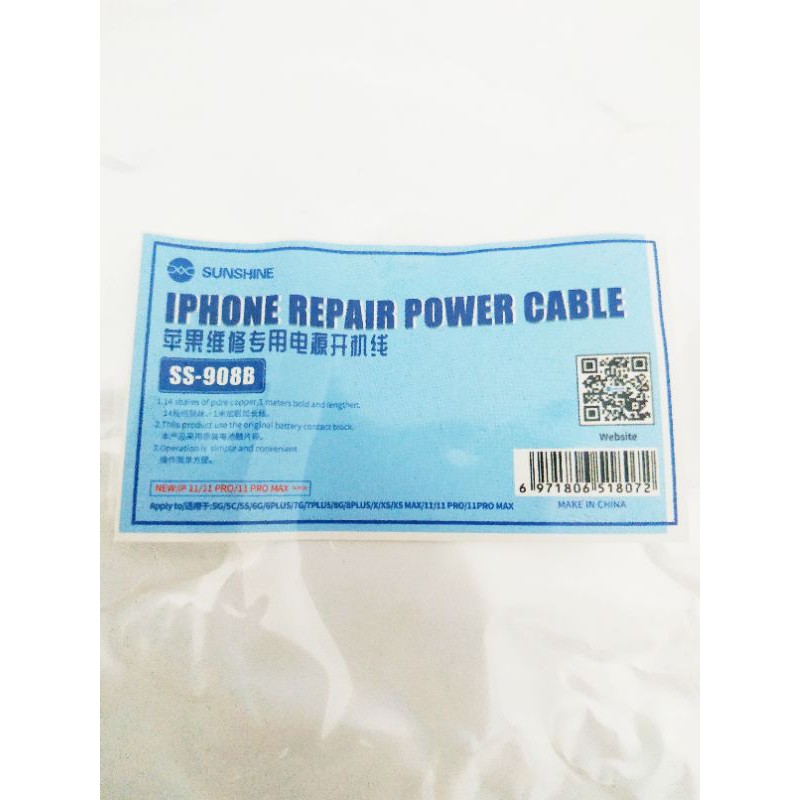 KABEL POWER SUPPLY IPHON SUNSHINE SS-908B (BUAT IPHON X / XS / XS MAX / 11 / 11 PRO / 11 PRO MAX)