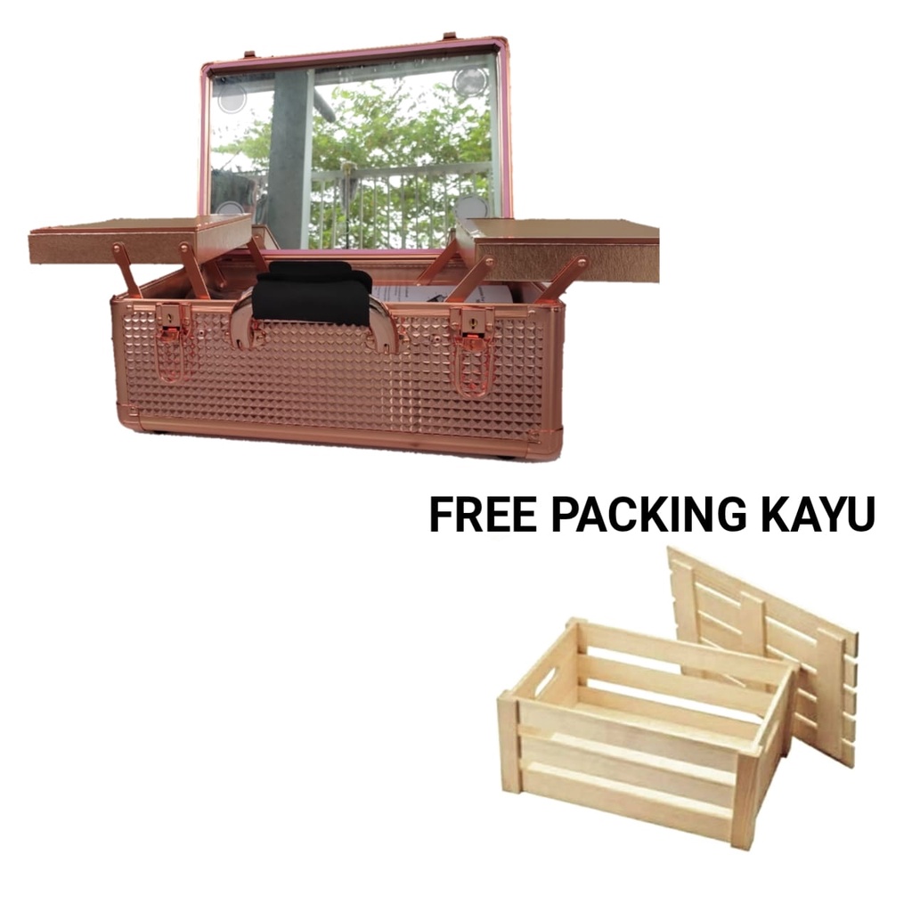 Beauty Case / Koper Makeup / Tas Kosmetik Free  Packing Kayu