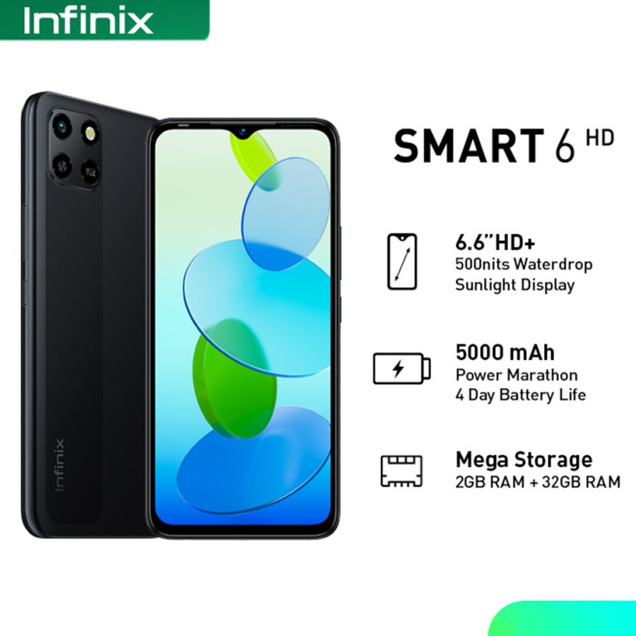 Infinix Smartphone Smart 6 HD 2/32Gb 6,6 Inch Garansi Resmi