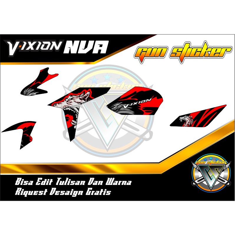 Striping vixion nva srigala merah