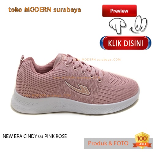 Sepatu wanita olahraga casual sneakers tali NEW ERA CINDY 03 PINK ROSE