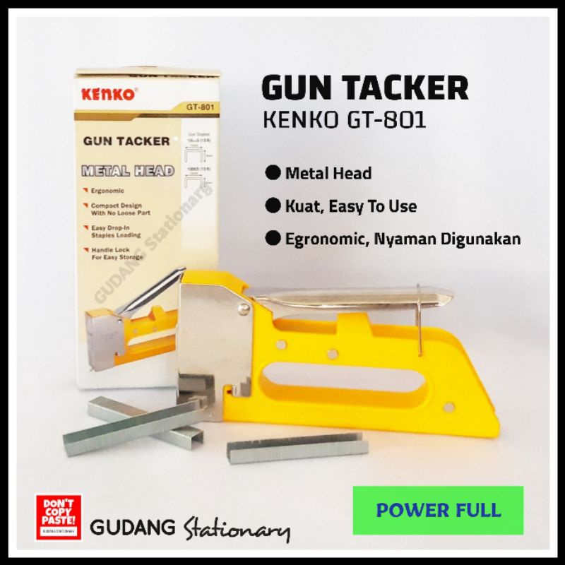 Gun Tacker Stapler Tembak KENKO + Isi 1 Pc