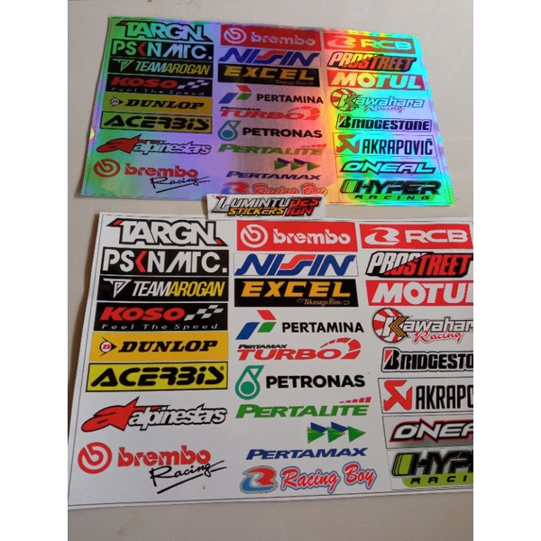 STIKER PACK SPONSOR RACING HOLOGRAM STIKER HELM STIKER RACING MURAH