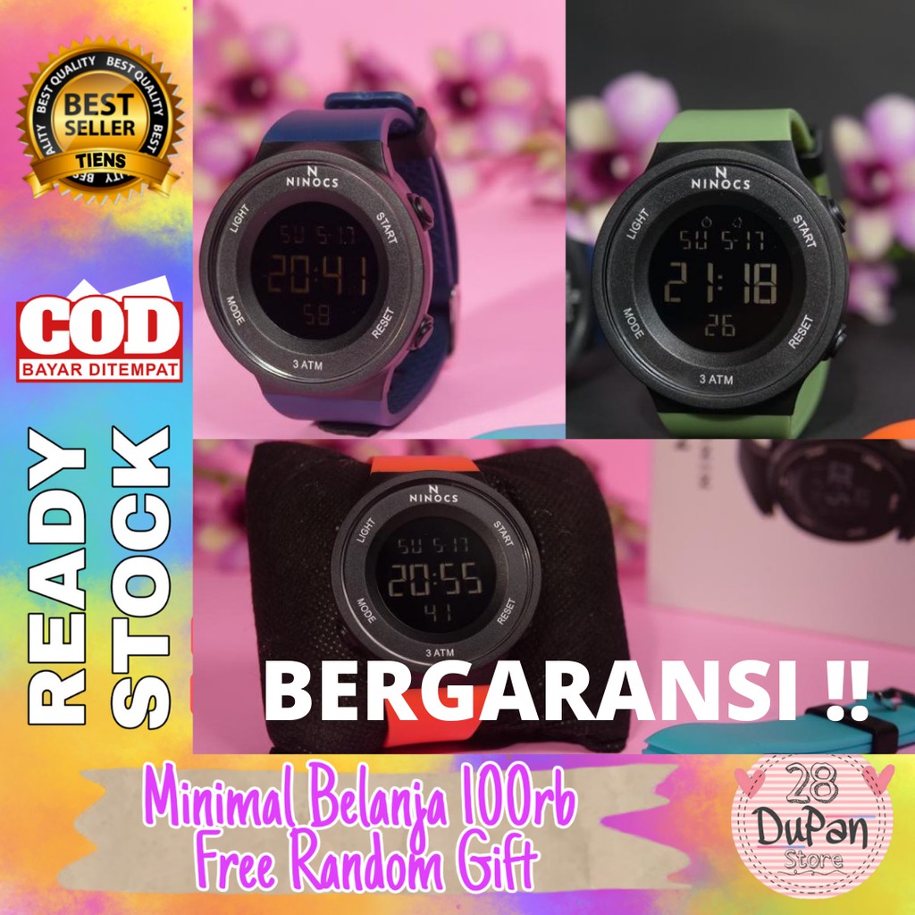 [COD/PROMO] NINOCS JAM TANGAN SPORT PRIA DIGITAL 100% ORIGINAL | GRATIS 2 TALI/STRAP