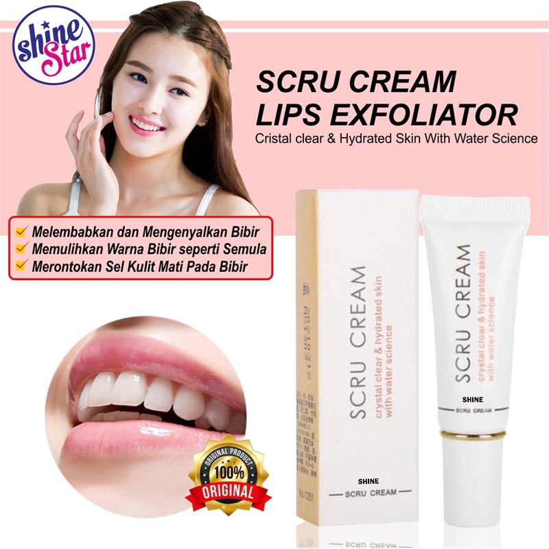 SHINE STAR -BISA COD - SCRU CREAM ORIGINAL 100% / SCRUB CREAM BIBIR KERING DAN BIBIR PECAH PECAH