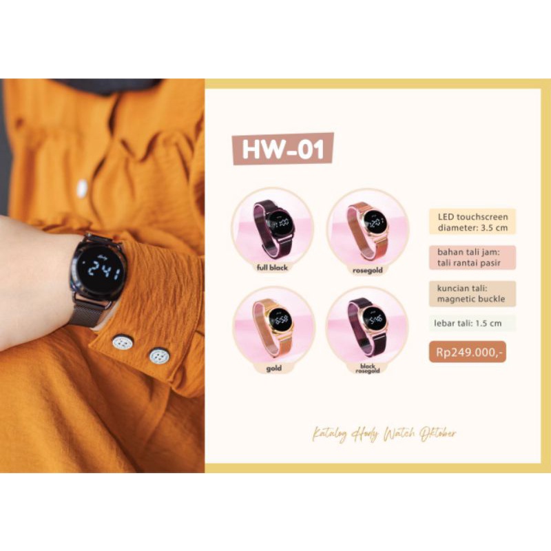 HODY// Jam Tangan Wanita Keren Hody HW-01 Ready Stok Siap Kirim Jam Tangan LED Watch Magnetic Buckle