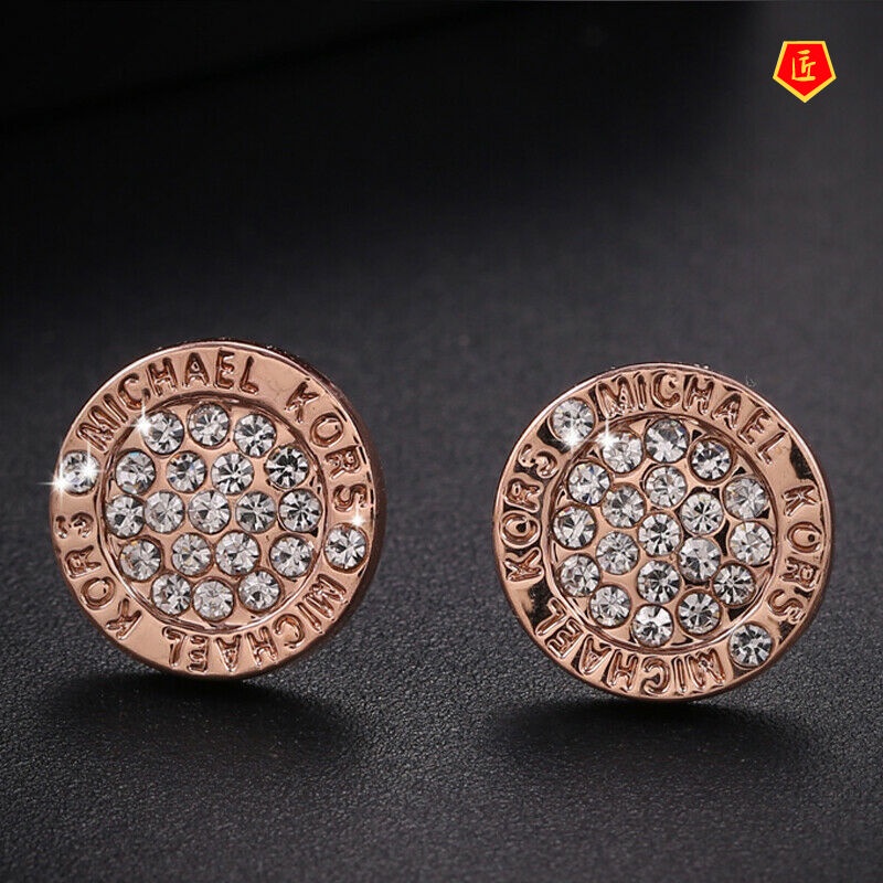 [Ready Stock]Fashion Elegant 925 Silver Rose Gold Round Ear Studs