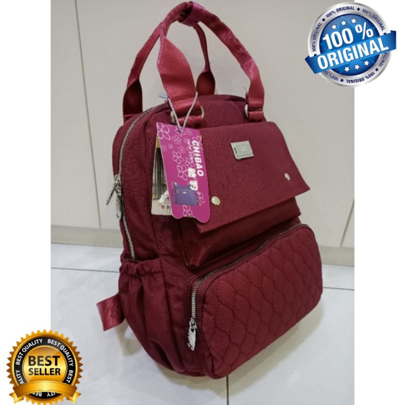 ORIGINAL Tas Ransel CHIBAO LAPTOP 14 Inch Wanita IMPORT KOREA Elegan Design Super Tebal Anti Air