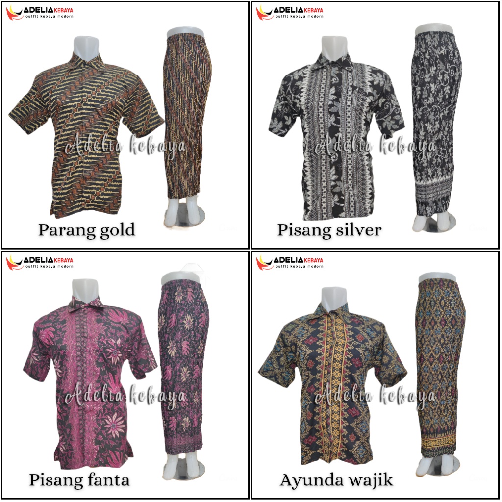 (COD) HAYO - HAYO/COUPLE KEMEJA BATIK DAN ROK PLISKET BATIK -  MOTIF TERLENGKAP - SET BATIK COUPLE MODERN