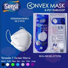 Masker Sensi Convex isi 2 pcs - Sensi Convex Mask - Masker 4ply Sensi Original ada logo sensi nya Pu