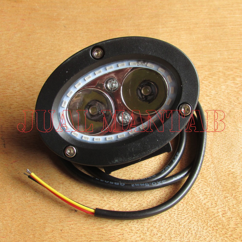 Lampu Tembak Fokus Motor Dan Mobil Lensa 4D Lampu Sorot Mini 12V Lampu Mini 2 LED Universal