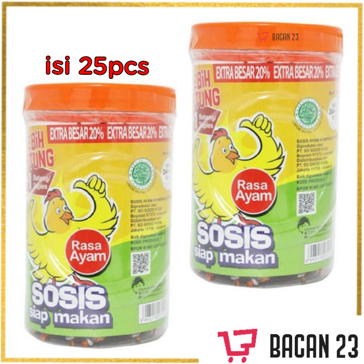 Sosis So Nice Toples ( 25 Pcs ) ( Ayam - Sapi ) / Sosis Siap Makan / Bacan 23 - Bacan23