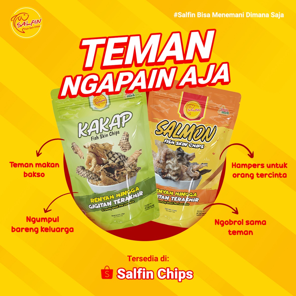 

[Salfin Chips] Keripik Kekinian Kripik Kulit Ikan Salmon Original Fish Skin Salmon