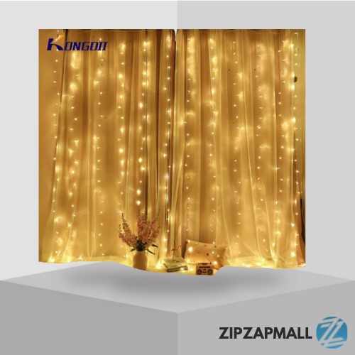 Lampu Gorden Dekorasi Wedding Light 3x3Meter 300 LED / Lampu Dekor Dekorasi Pelaminan Kamar Wedding Cafe Gantung Lamaran / Lampu Tirai Tumblr Tumbler Dekorasi Air Hujan Terjun Panjang LED / Lampu Hias Dinding Kamar Tidur Aesthetic Gantung Murah Original