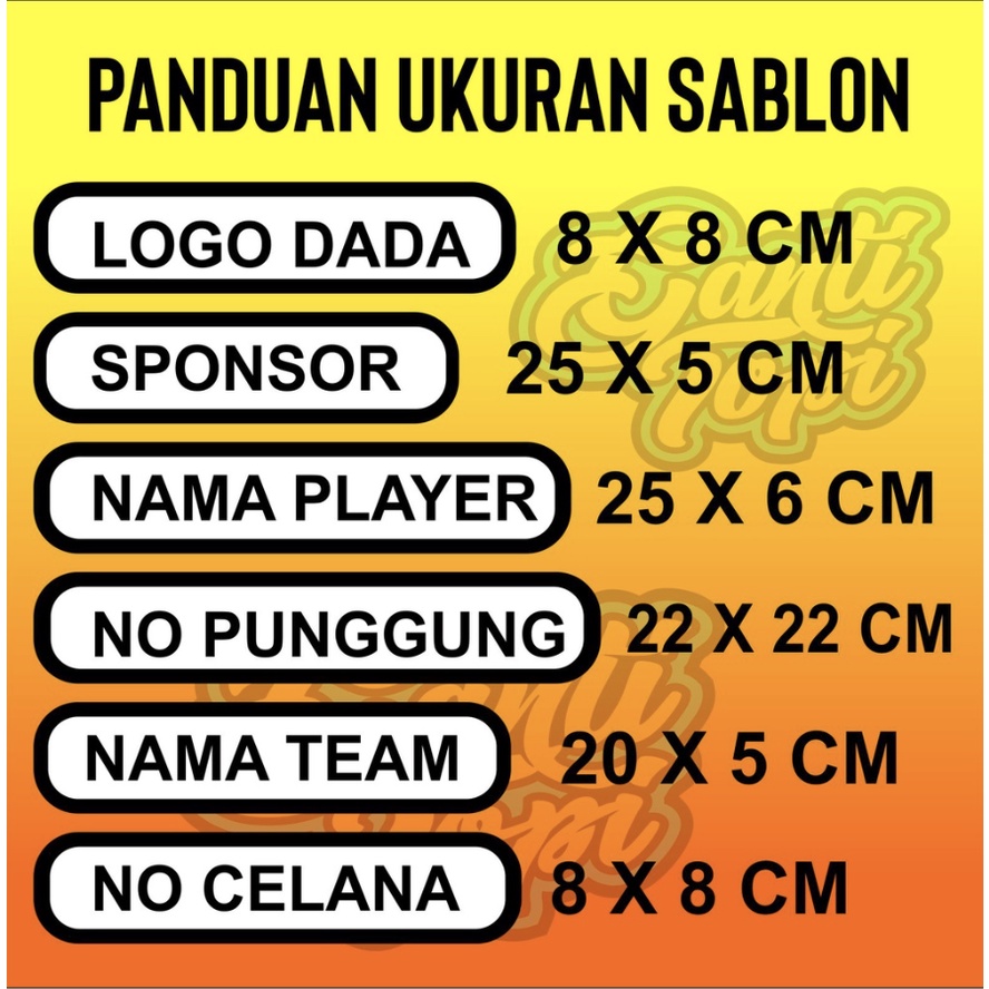 Sablon Setrika jersey - DC99