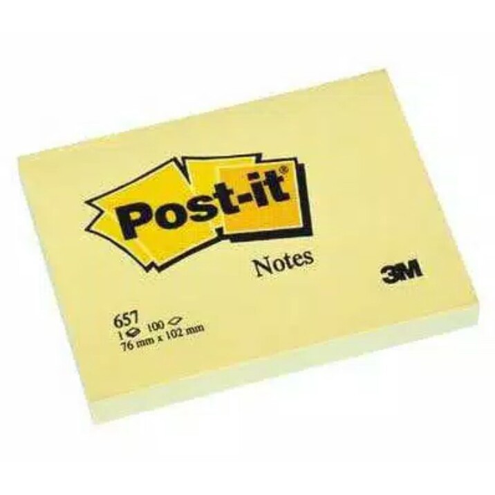 

To-Ja 3M 657 Kertas Post It Besar Warna Kuning Sticky Notes Ukuran 76mm x 101mm Isi 100 Lembar