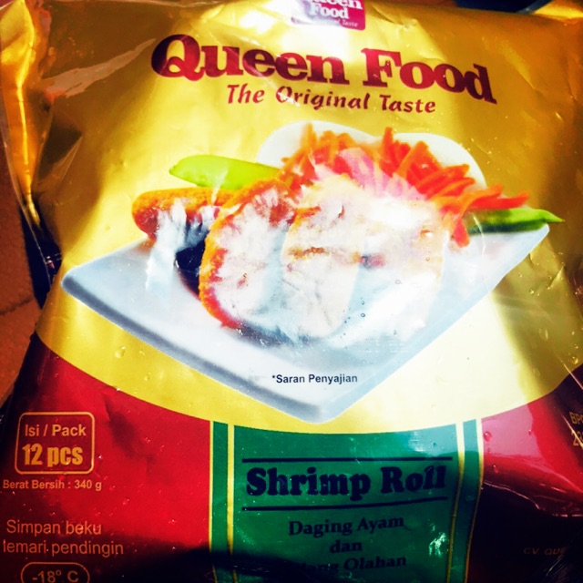 

Shrimp rol Queen Food, terbuat dari daging ayam &udang olahan, sdh lulus bpom & halal, 1 pack 12 pc,