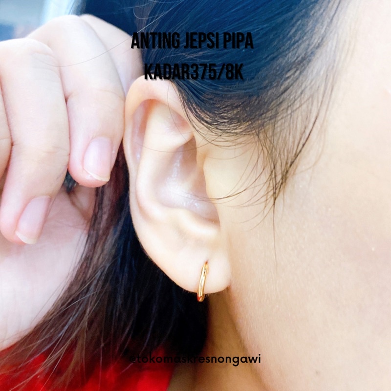 anting emas jepsi pipa kadar 375/8k