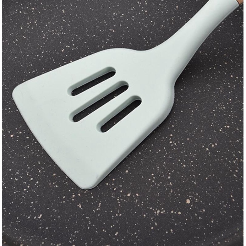 UNNISO - Sendok Spatula Silicone Gagang Kayu