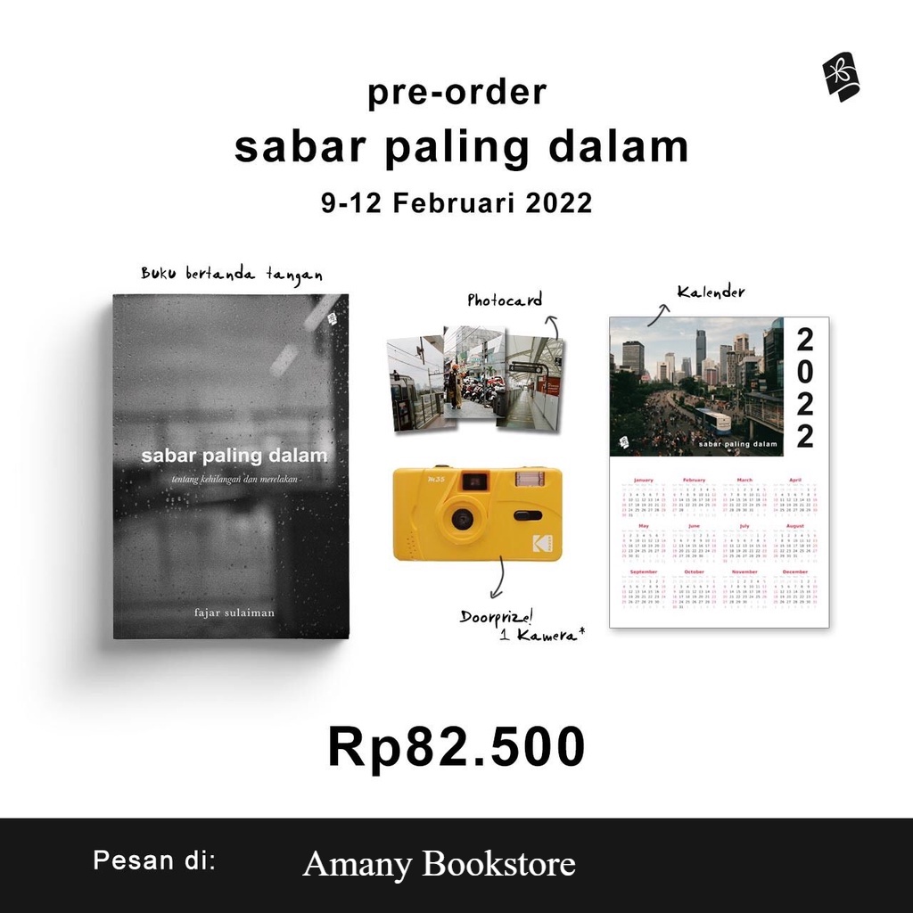 Buku Sabar Paling Dalam: tentang kehilangan dan merelakan - Fajar Sulaiman (100% Original)