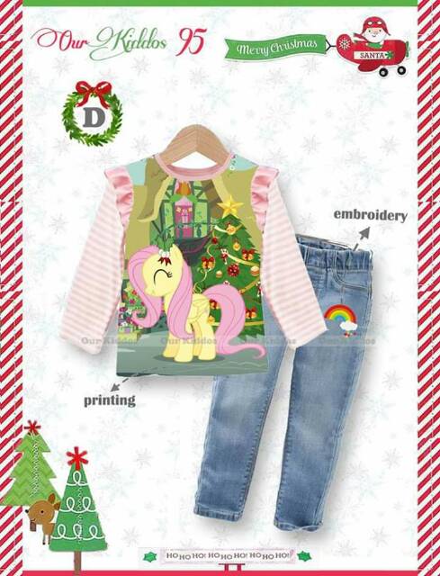 OK95 Shirt + Jeans Girl Christmas Teen