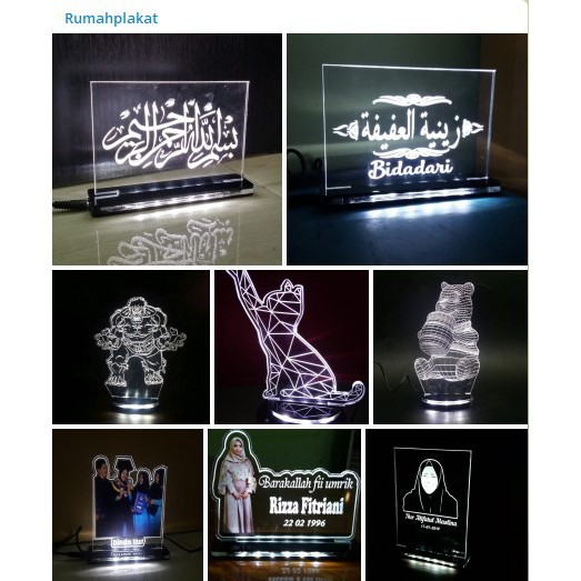 

Kado Hadiah Akrilik Lampu Led