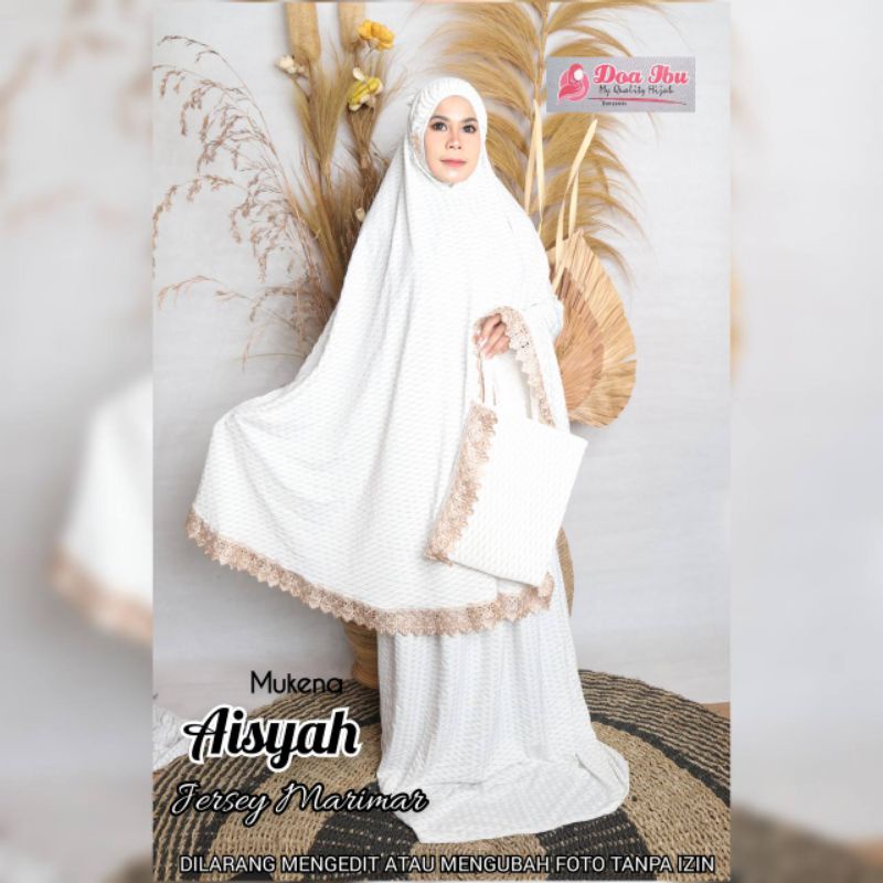 READY ORI DOI MUKENA AISYAH CASANDRA PREMIUM JUMBO ORIGINAL DOA IBU MUKENA SUPER MADINAH RENDA PRADA