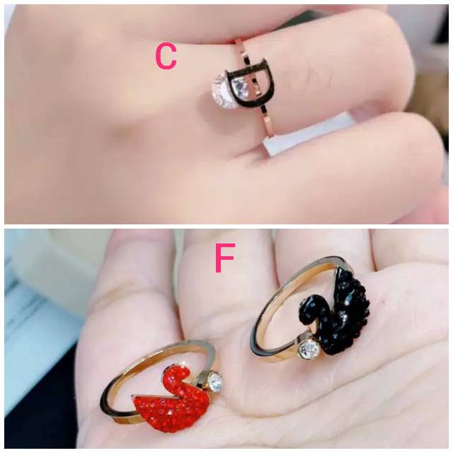 Cincin imut titanium asli anti karat size 6-7-8 SZ